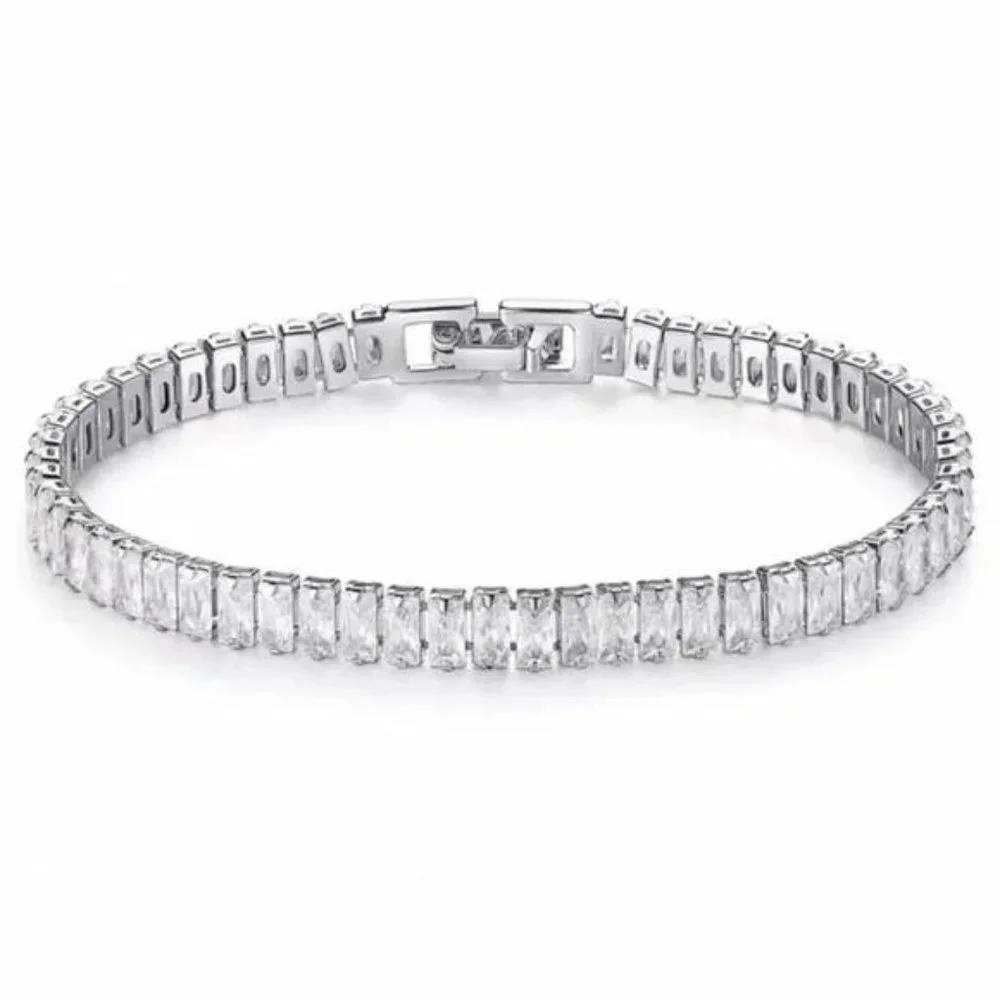 NEW ‘7’ 925 STERLING SILVER DIAMOND BRACELET, NICE BRACELET, CUTE BRACELET - Picture 5 of 6